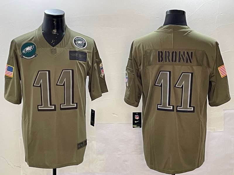 Men Philadelphia Eagles 11 Brown green 2025 Nike NFL jersey style 020